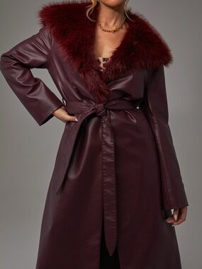 Être Aimé x Unreal Fur Alchemy Coat / Wine / Medium
